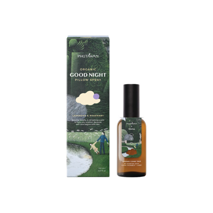 Phutawan x Warisa Organic Good Night Pillow Spray 100 ml ฟรี ผ้าปิดตา